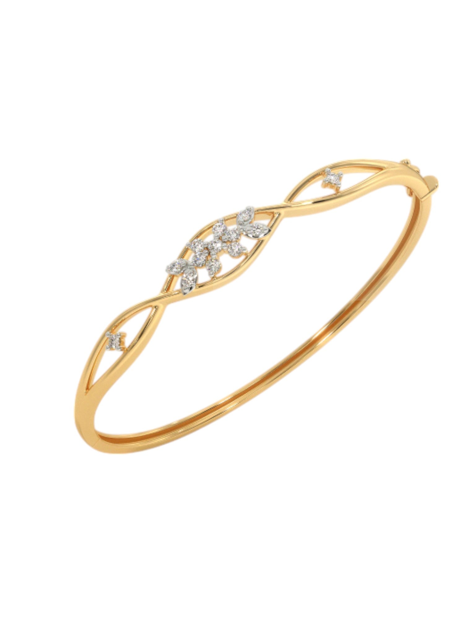 Esmeralda Oval Bangle 925 Sterling Silver Elegant Gold Plated For Women By Kesardeep
